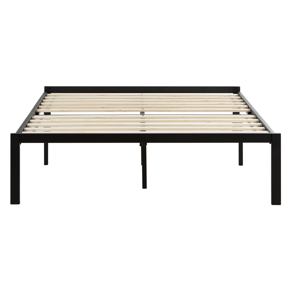 Metallbett 140x200 cm Schwarz Doppelbett Futonbett Bettgestell Lattenrost Gästebett