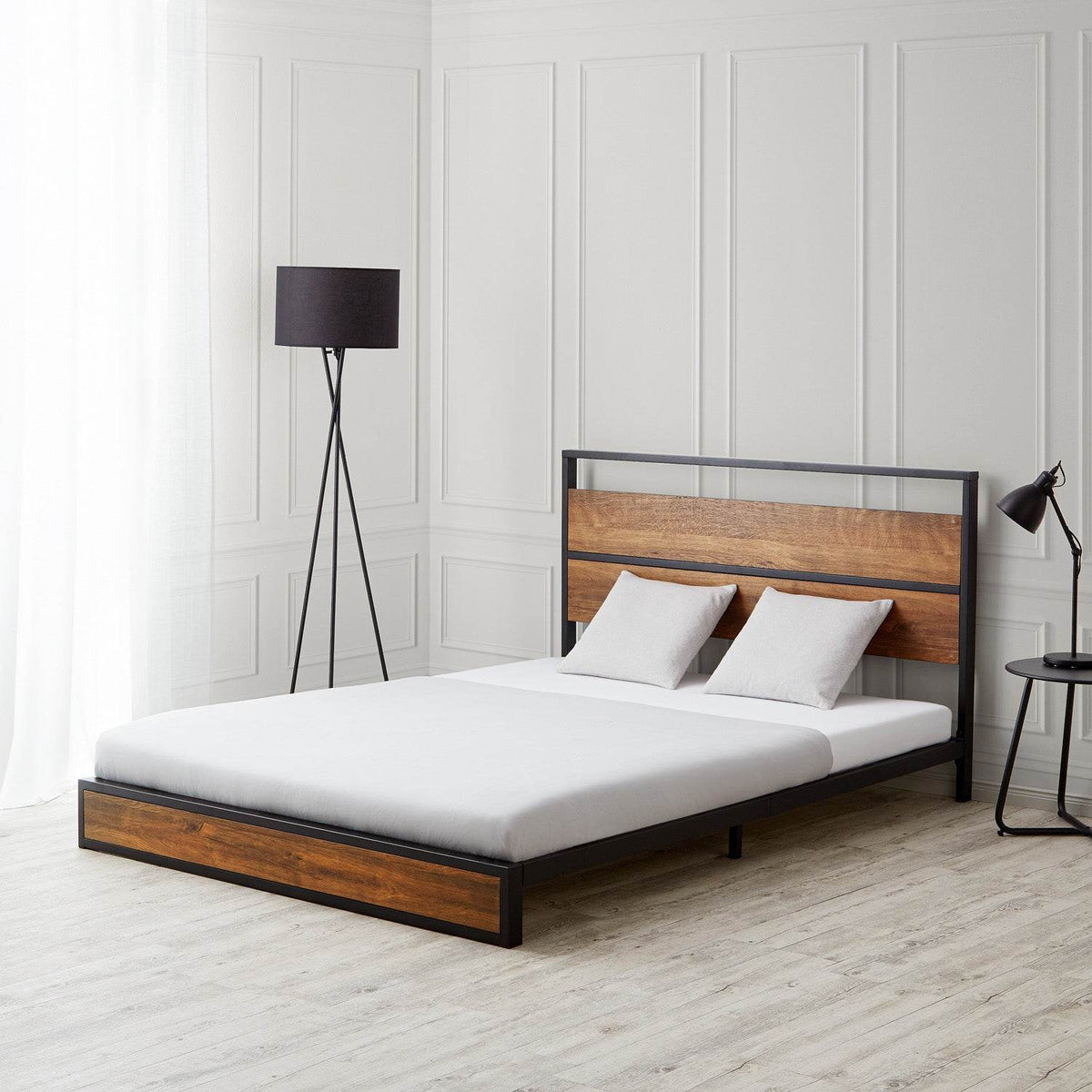 Metallbett 140x200 cm Schwarz mit Lattenrost - Palo24