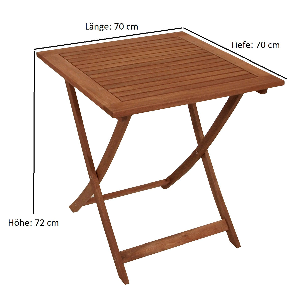 Klapptisch Eukalyptus FSC® 70x70cm CORDOBA, geölt, FSC®-zertifiziert - Palo24