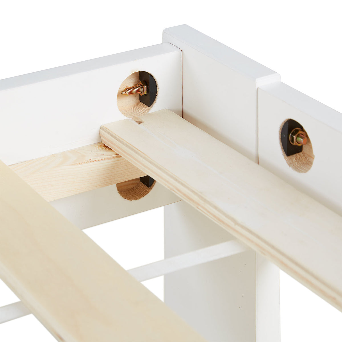 Holzbett 90x200 cm Weiss | Einzelbett | mit Lattenrost | massiv | Kind Jugend Gast