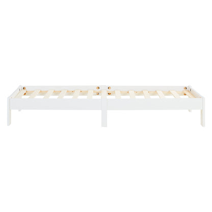 Holzbett 90x200 cm Weiss | Einzelbett | mit Lattenrost | massiv | Kind Jugend Gast