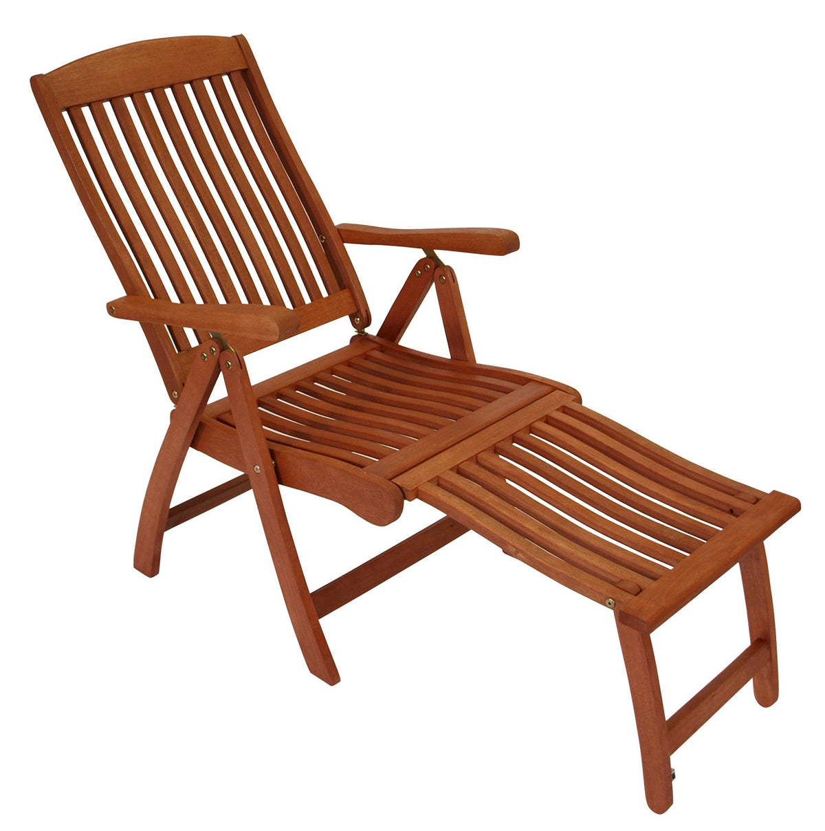 Chaise pliante MARACAIBO avec dossier haut et repose-pieds, eucalyptus, certifié FSC®