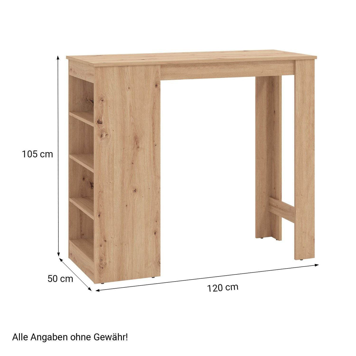Bartisch 120x50 cm Natur - Palo24