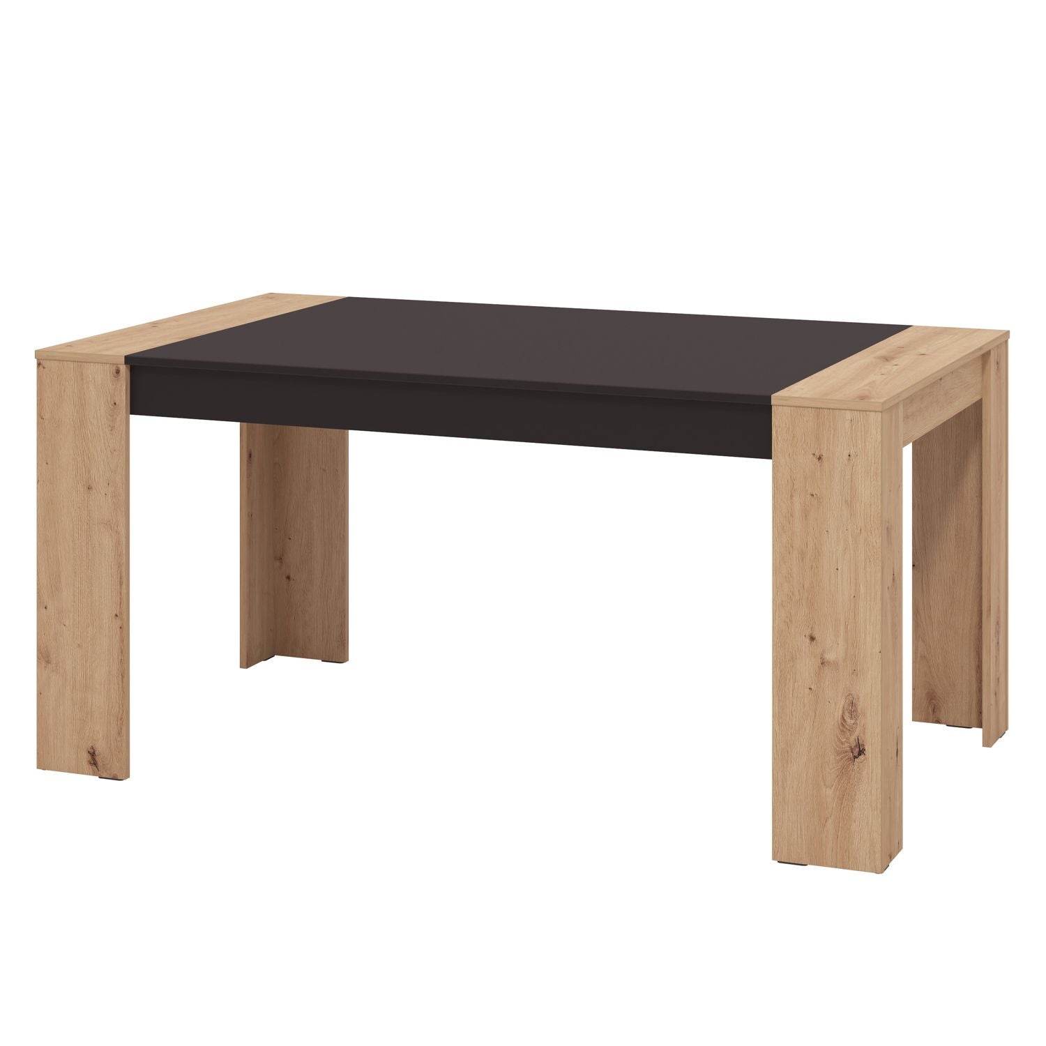 Esszimmertisch 154x90 cm Holz Massiv Eiche Schwarz - Palo24
