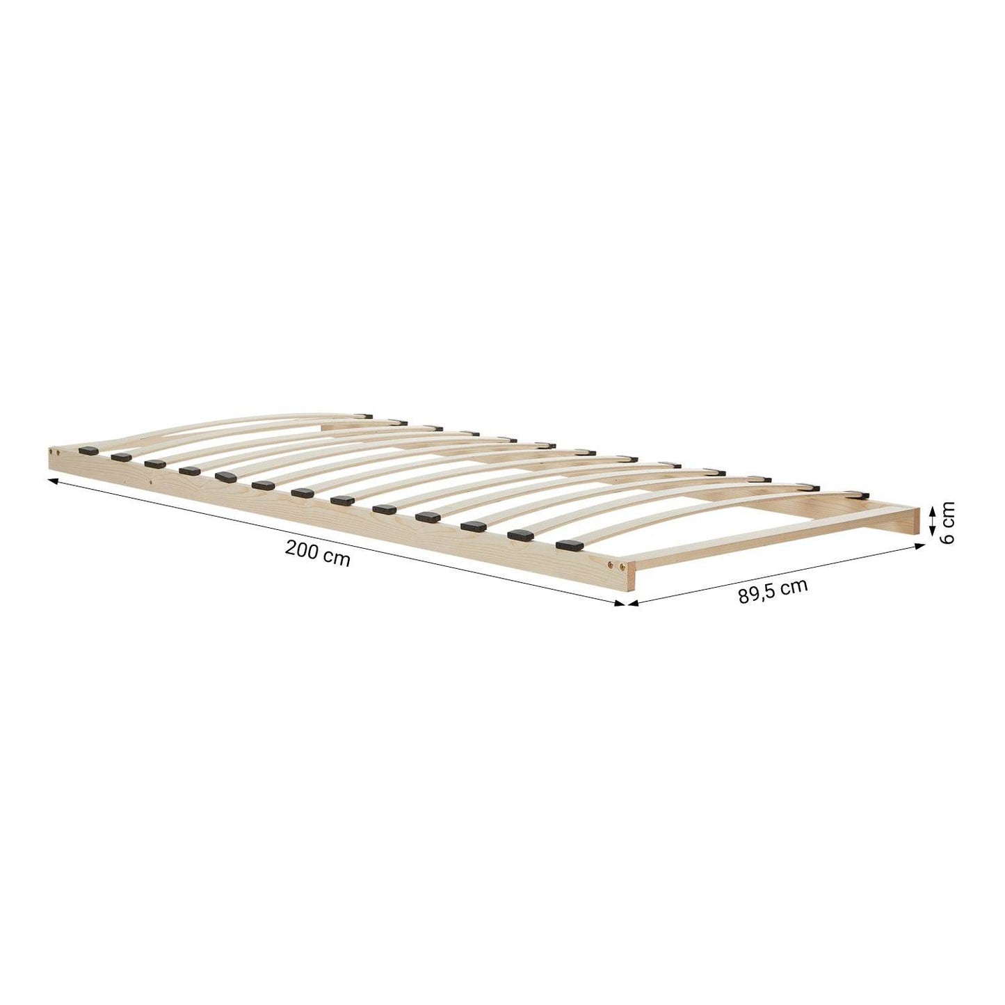 Komfortbett 90x200 mit Lattenrost Seniorenbett Höhenverstellbar Holzbett Eiche - Palo24