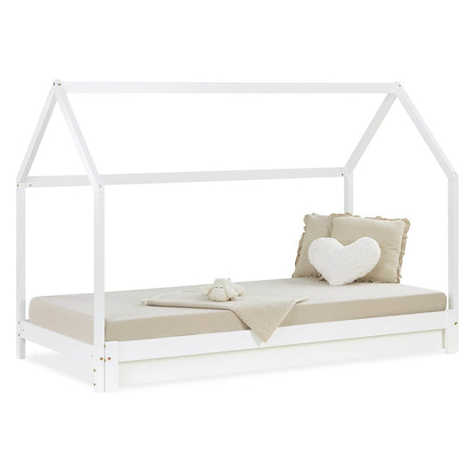 Kinderdoppelbett 90x200 Funktionsbett Lattenrost Ausziehbett Weiss - Palo24