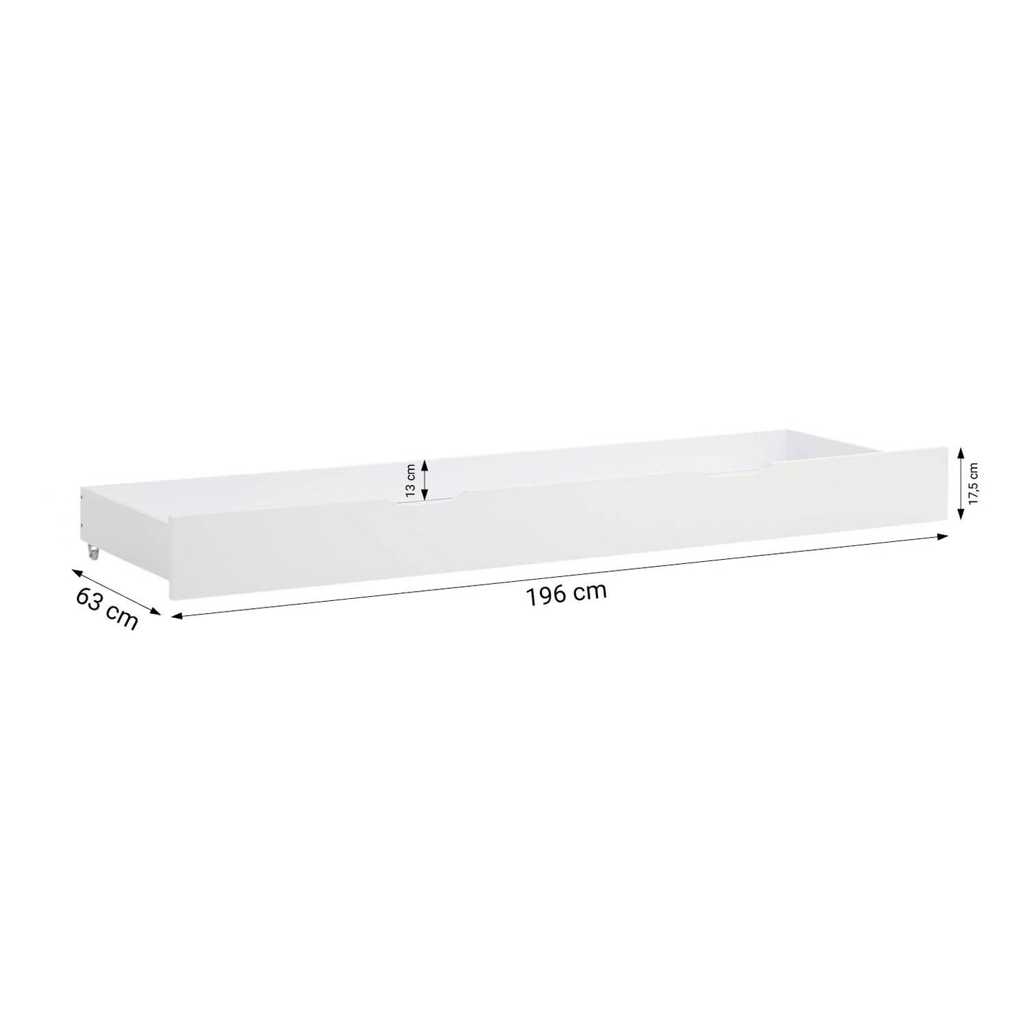 Schublade Bett Bettkasten Auszug Aufbewahrung mit Rollen Holz Weiss Schubkasten