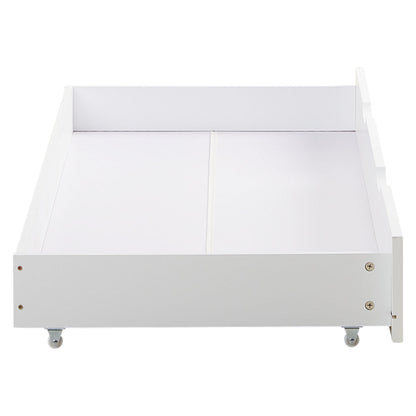 Schublade Bett Bettkasten Auszug Aufbewahrung mit Rollen Holz Weiss Schubkasten