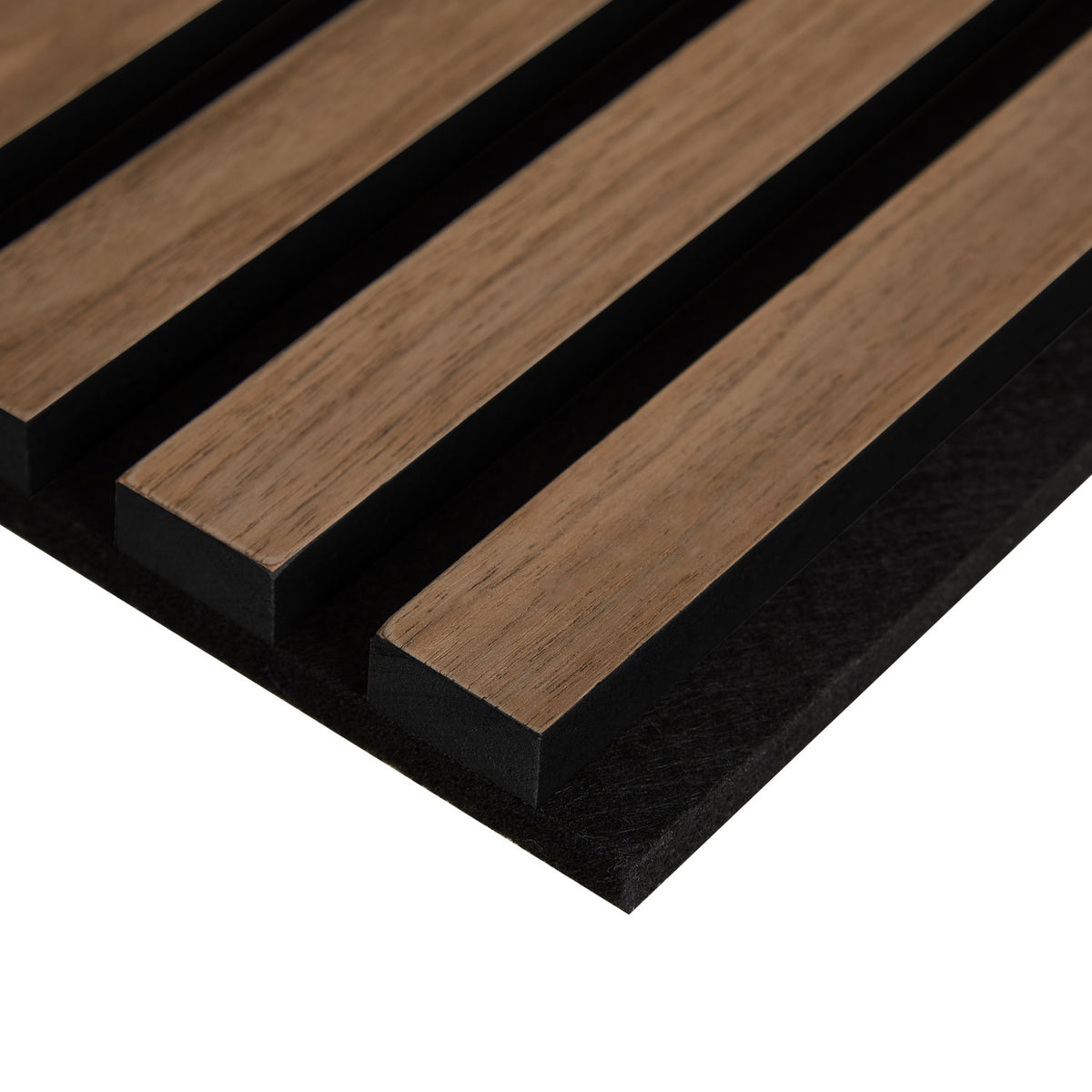 4er-Set | Akustikpaneele Wandpaneele 60 x 60 cm Braun Walnuss | Holz | 3D Leisten - Palo24