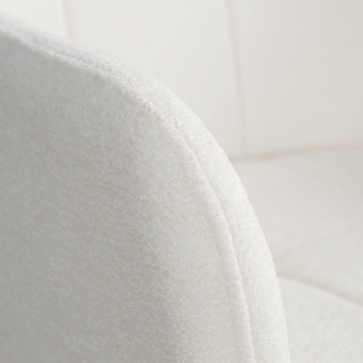 Polsterstuhl Bouclé Beige | einzeln | drehbar | mit Armlehnen | Küche Esszimmer Büro