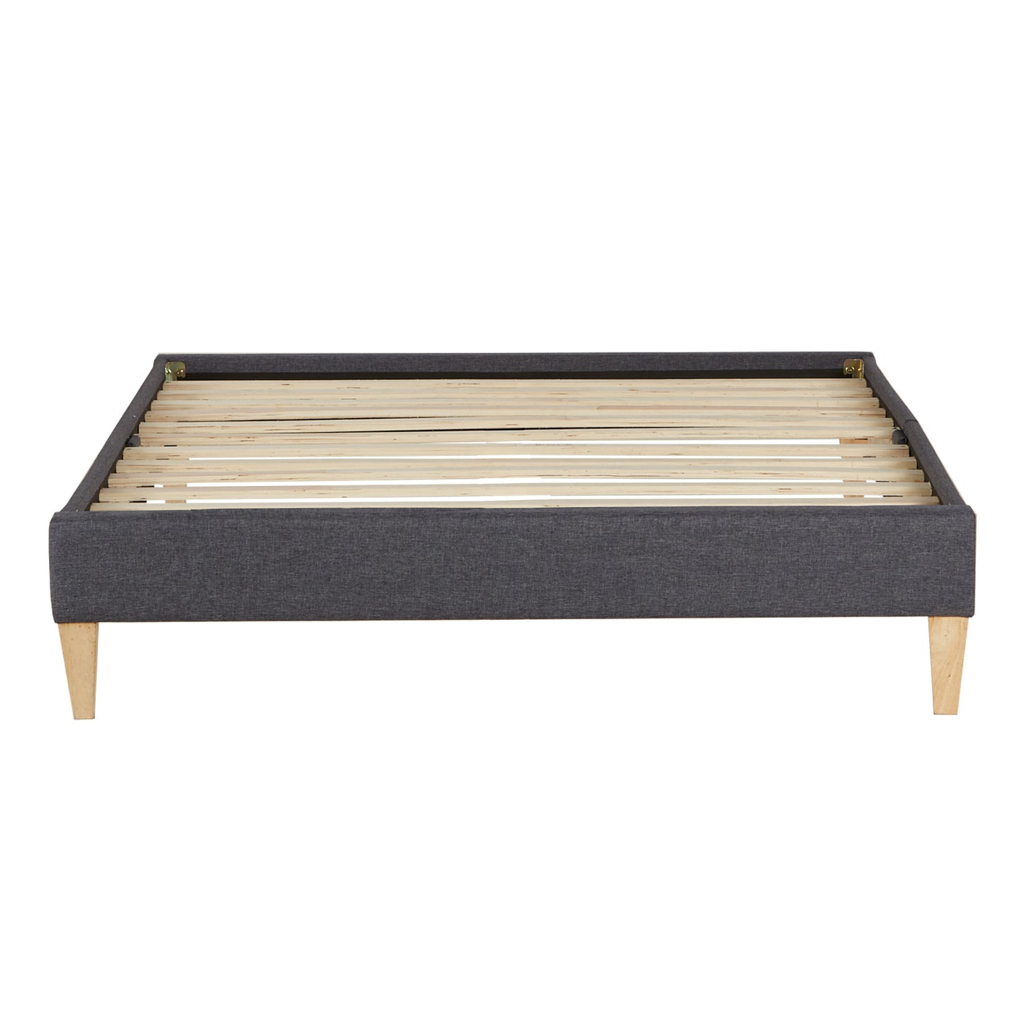 Polsterbett 90x200 cm Grau | Futonbett | mit Lattenrost | mit Matratze | Stoffbett