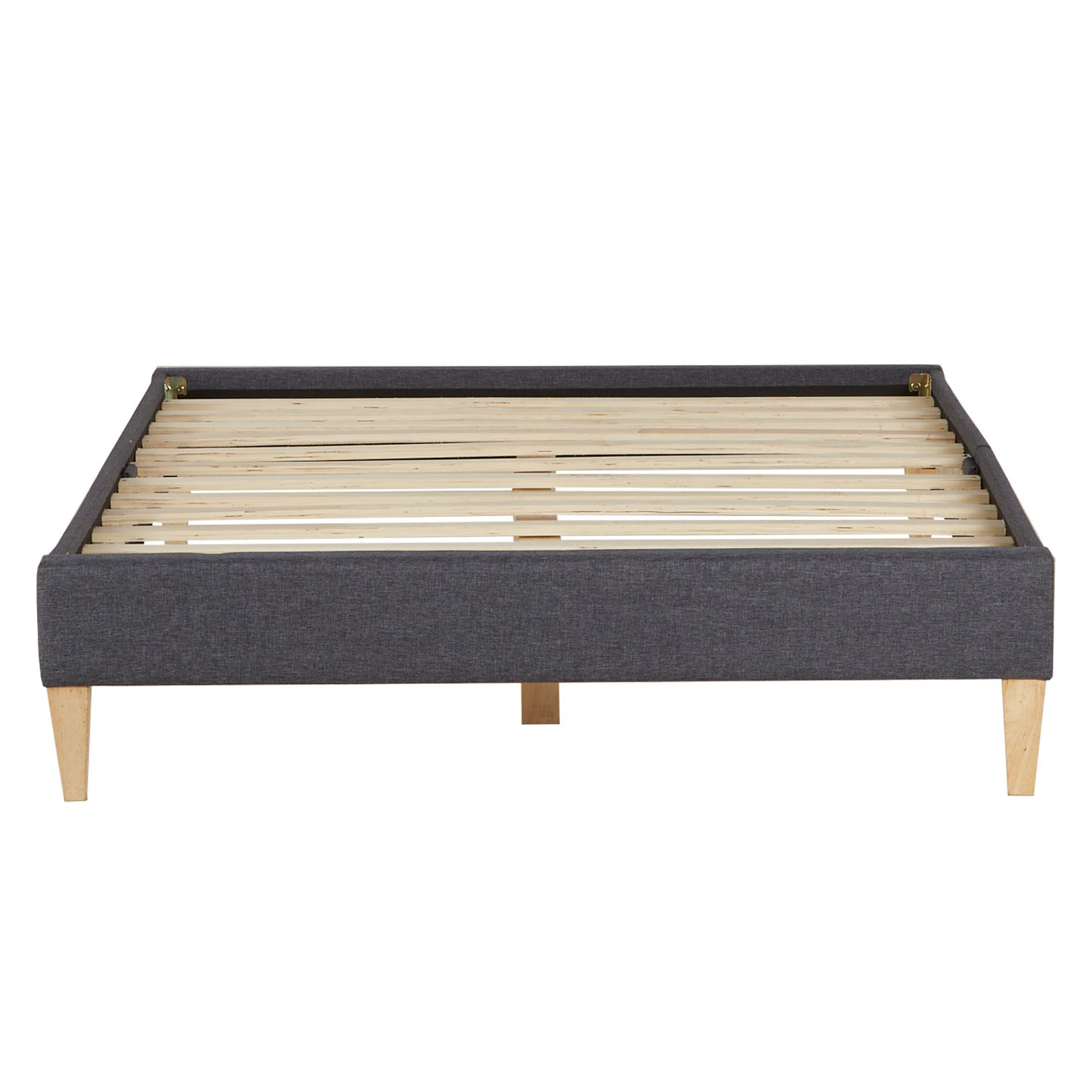 Polsterbett 140x200 cm Grau | Futonbett | mit Lattenrost | mit Matratze | Doppelbett Stoffbett