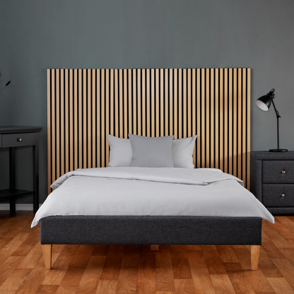 Polsterbett 140x200 cm Grau | Futonbett | mit Lattenrost | mit Matratze | Doppelbett Stoffbett