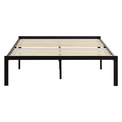 Metallbett 140x200 cm Schwarz Doppelbett Futonbett Bett Bettgestell Lattenrost Gästebett
