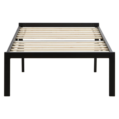 Metallbett 90x200 cm Schwarz Einzelbett Futonbett Bett Bettgestell Lattenrost