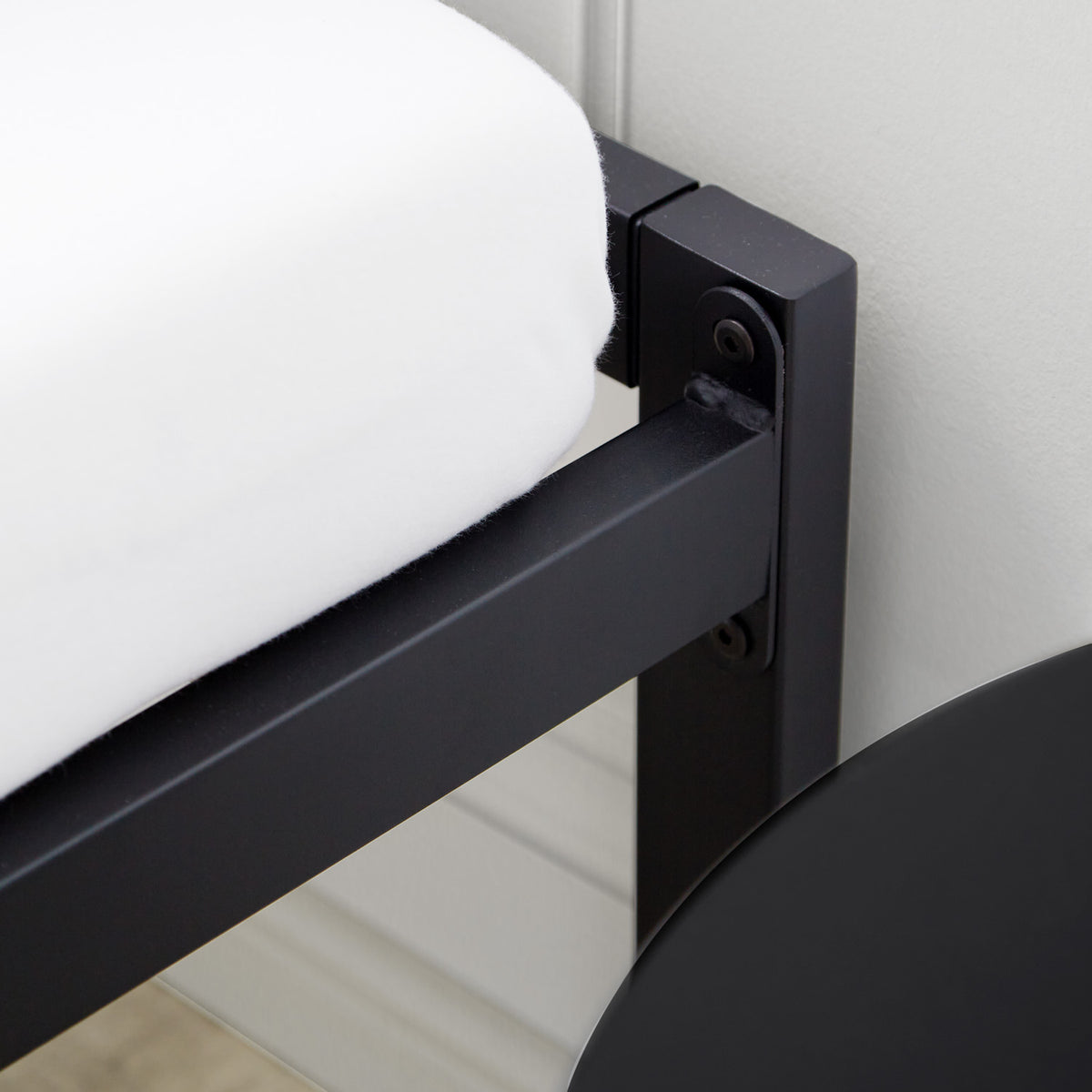 Metallbett 90x200 cm Schwarz Einzelbett Futonbett Bett Bettgestell Lattenrost