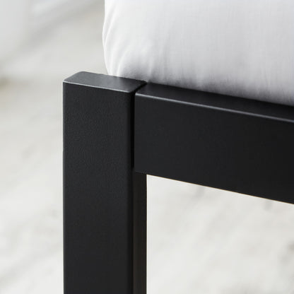 Metallbett 90x200 cm Schwarz Einzelbett Futonbett Bett Bettgestell Lattenrost