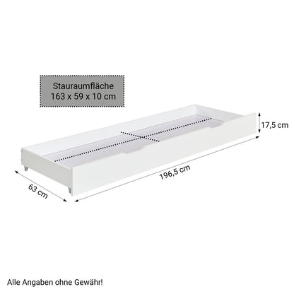 Etagenbett mit Matratzen 90x200 cm mit Bettkasten Dreifachbett Weiss
