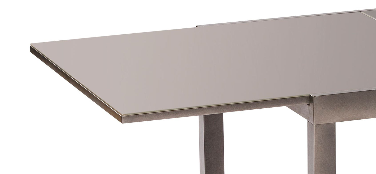 Table à rallonge SORRENTO 200/300x110cm, aluminium graphite + verre