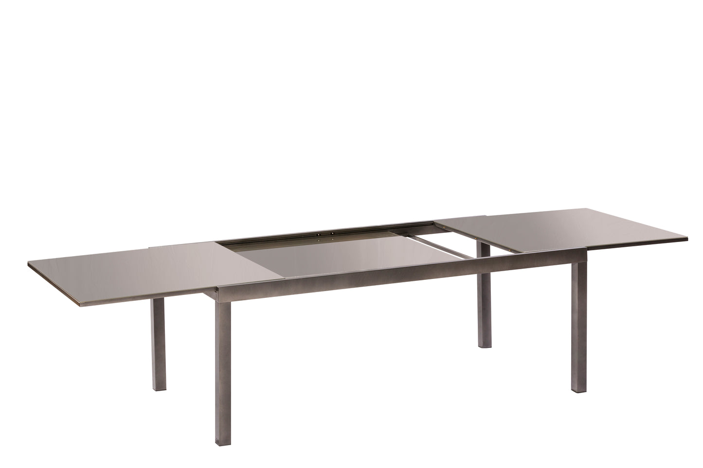 Table à rallonge SORRENTO 200/300x110cm, aluminium graphite + verre