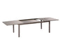 Table à rallonge SORRENTO 200/300x110cm, aluminium graphite + verre