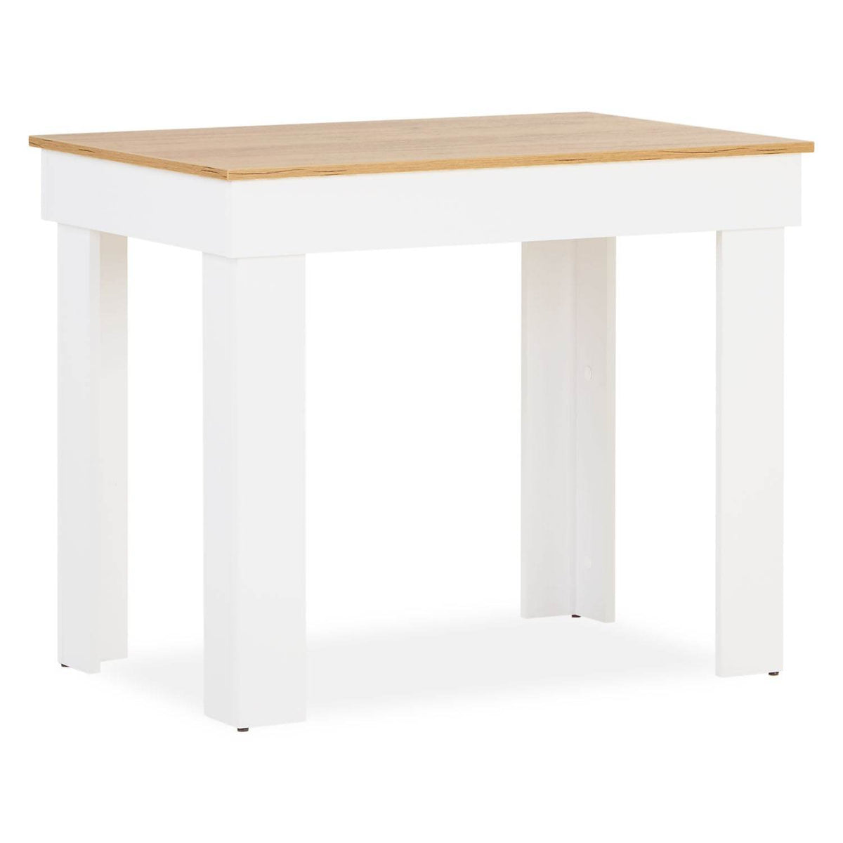 Esstisch mit 2 Stühlen Set Essgruppe 90x60 cm Weiss Grau - Palo24