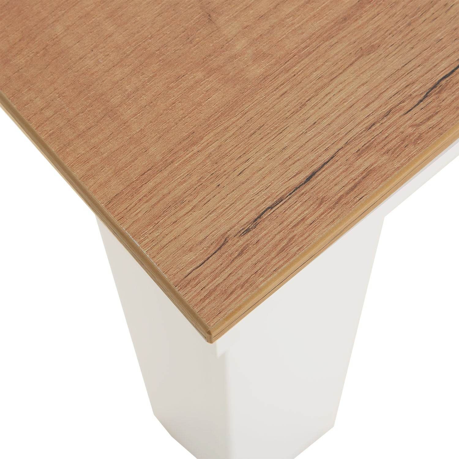 Esstisch mit 2 Stühlen Set Essgruppe 90x60 cm Weiss Grau - Palo24