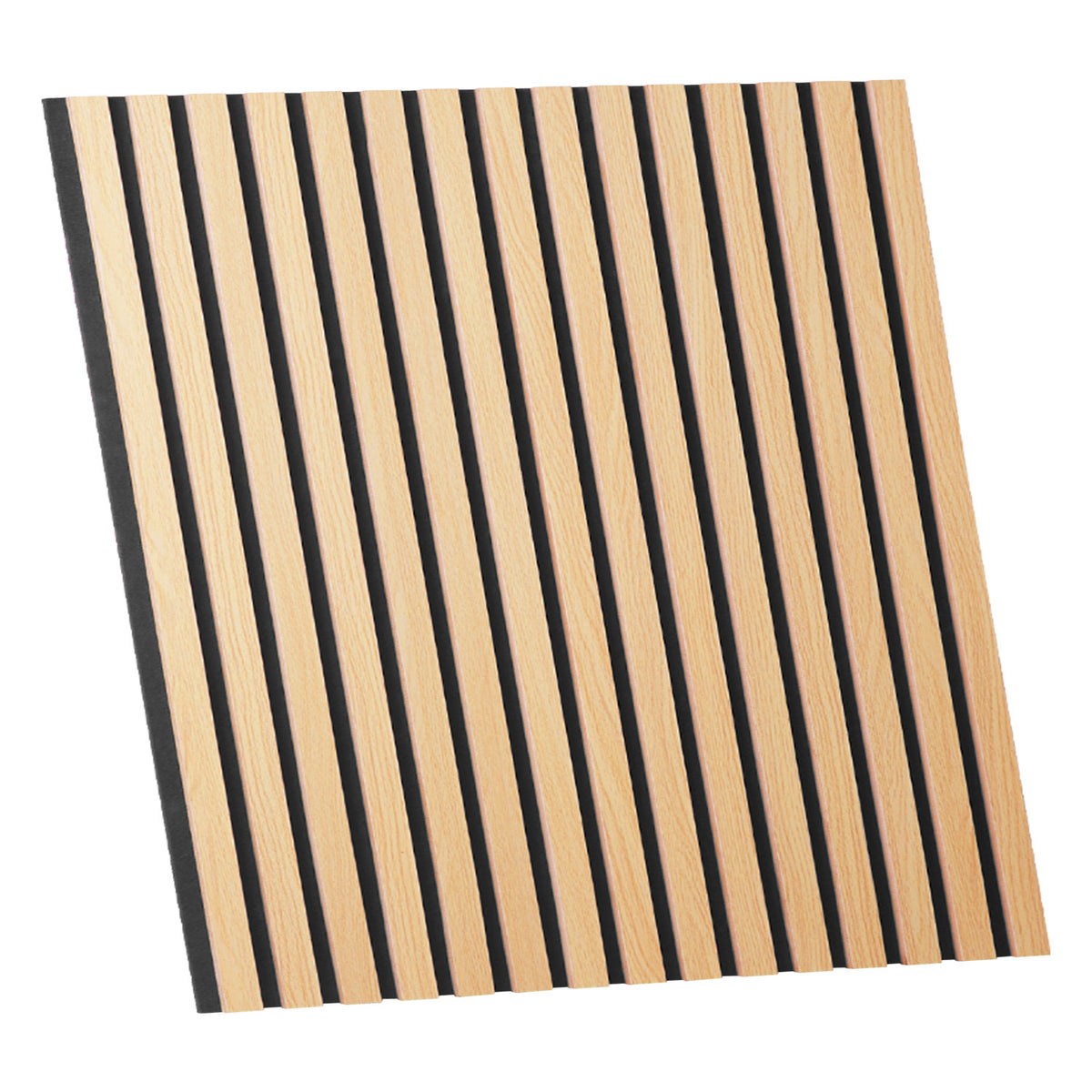 2er-Set Akustikpaneele Wandpaneele 60 x 60 cm Natur Eiche Holz 3D Leisten - Palo24