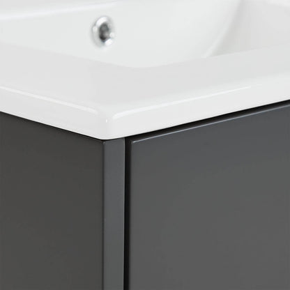 Badmöbel Set 3 tlg. Waschtisch Grau - Palo24