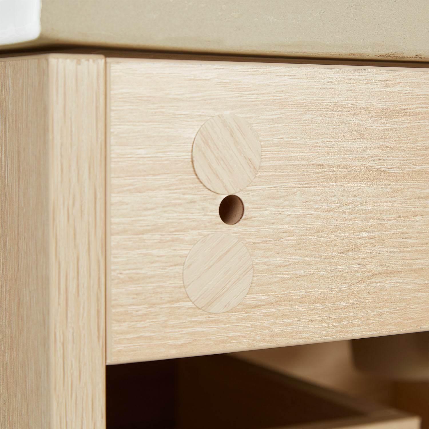 Badmöbel Set 3 tlg. Doppelwaschtisch 120 cm Holz Eiche - Palo24