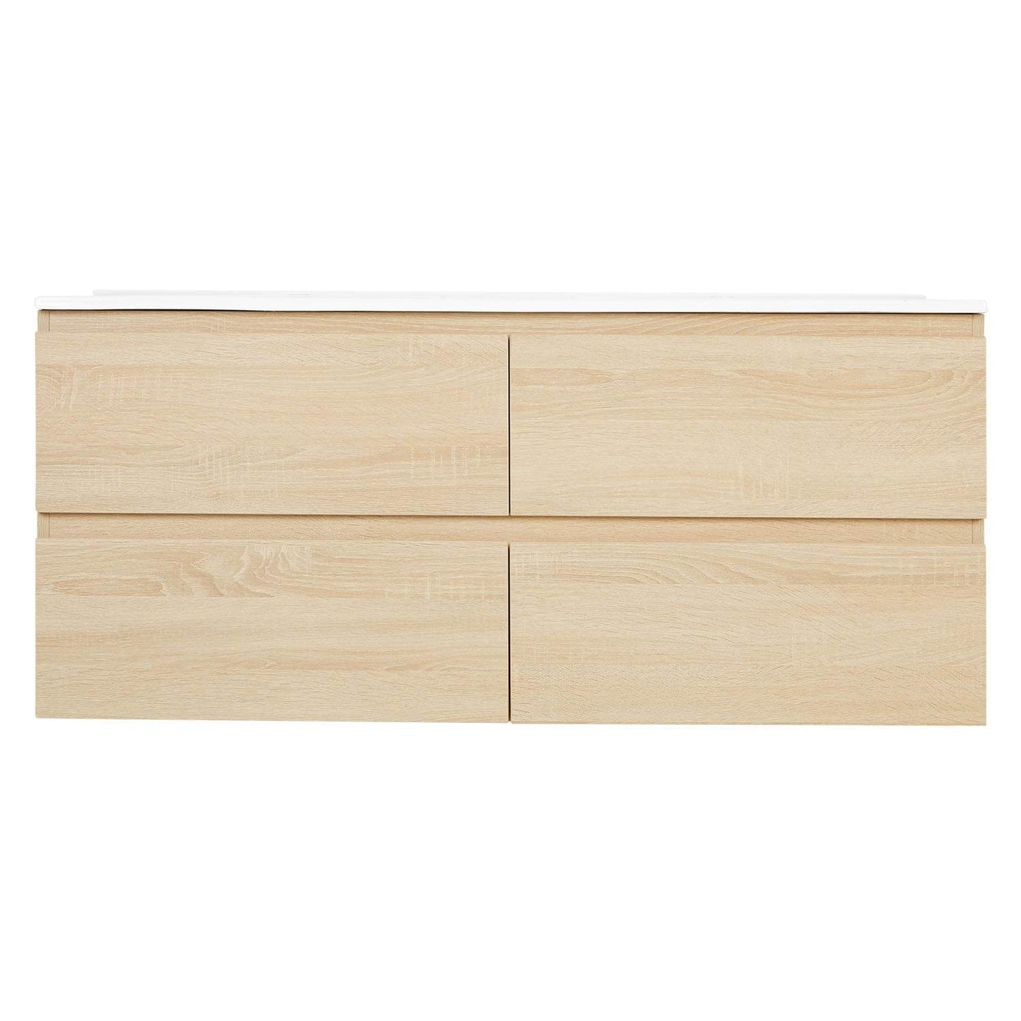 Badmöbel Set 3 tlg. Doppelwaschtisch 120 cm Holz Eiche - Palo24