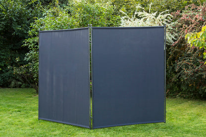 Brise-vue - cloison 150x190cm, métal + housse textile anthracite, extensible