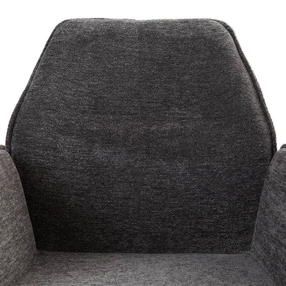 Esszimmerstuhl Drehbar Armlehne Chenille Grau - Palo24
