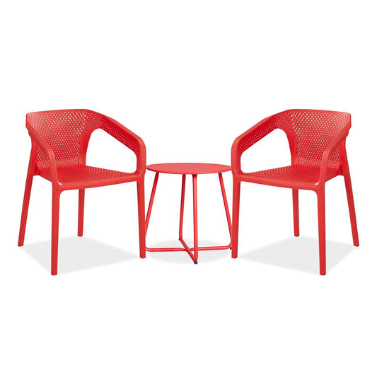 Balkonmöbel Set Sitzgruppe Garten Set Loungemöbel Rot - Palo24