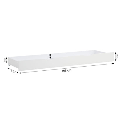 Etagenbett 2 Liegeflächen 90x200 cm und 140x200 cm Weiss | mit Bettkasten | mit Lattenrost