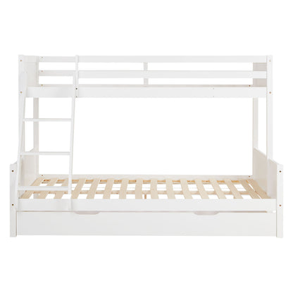 Kinderbett mit 2 Matratzen Etagenbett 90x200 und 140x200 mit Bettkasten Weiss