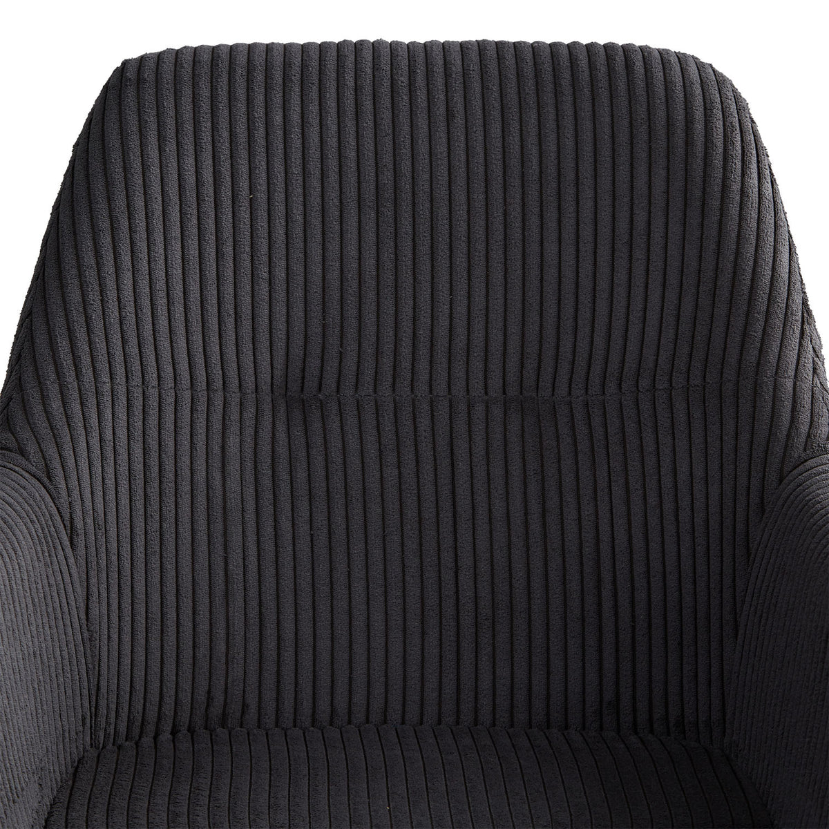 Polsterstuhl Cord Grau | 2er Set | drehbar | mit Armlehnen | Küche Esszimmer Büro