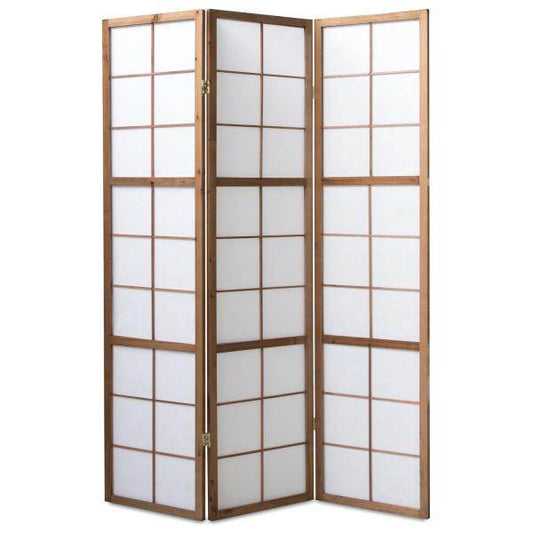 3 fach Holz Paravent Raumteiler tabak - Palo24