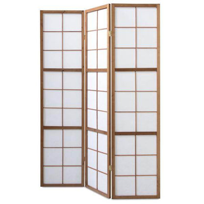 3 fach Holz Paravent Raumteiler tabak - Palo24