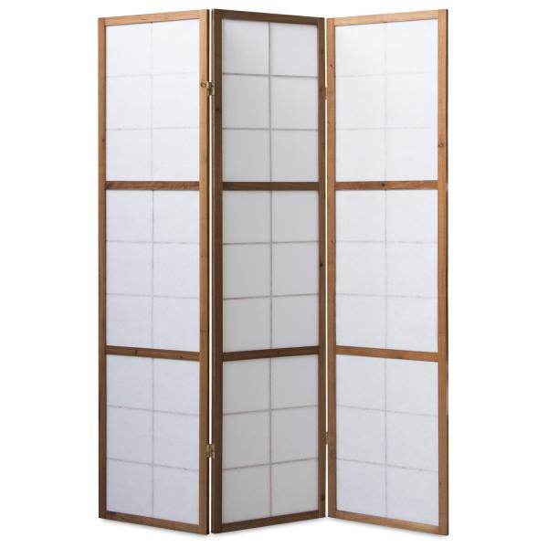 3 fach Holz Paravent Raumteiler tabak - Palo24