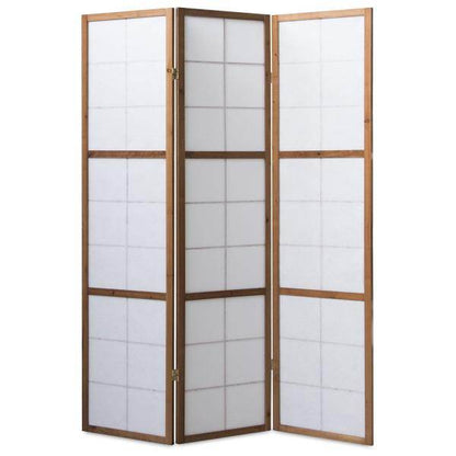 3 fach Holz Paravent Raumteiler tabak - Palo24