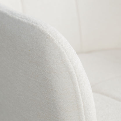 Polsterstuhl Bouclé Beige | 2er Set | drehbar | mit Armlehnen | Küche Esszimmer Büro