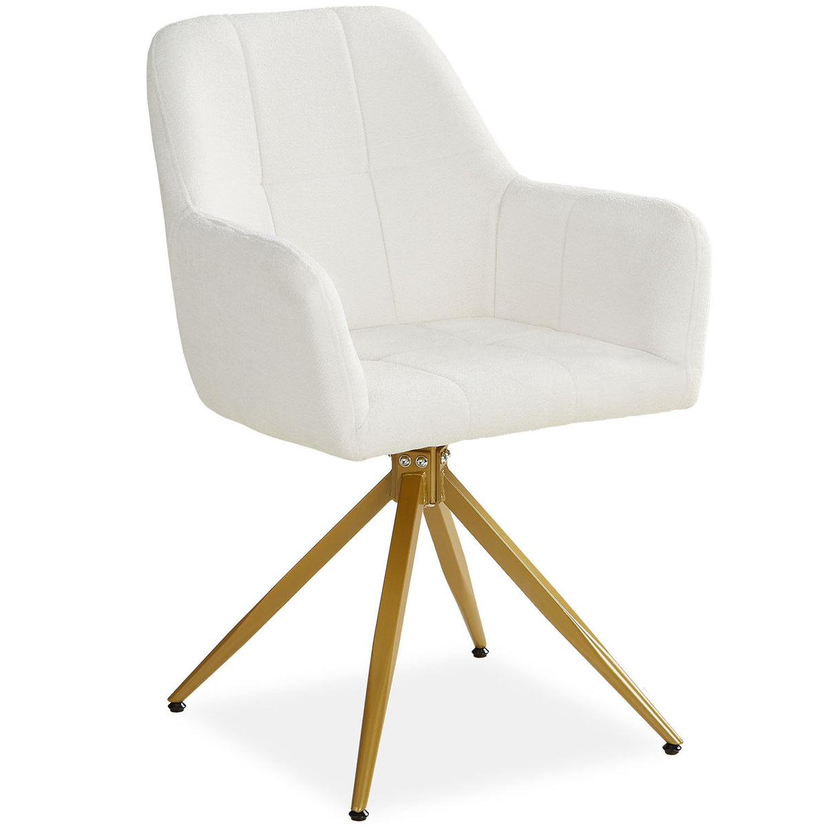 Polsterstuhl Bouclé Beige | 4er Set | drehbar | mit Armlehnen | Küche Esszimmer Büro