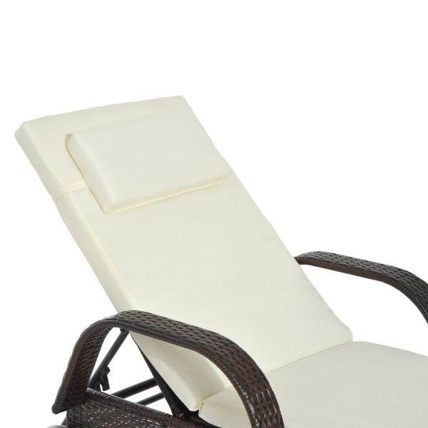 Mobile Gartenliege Kaffeebraun Rattanliege Polyrattan - Palo24