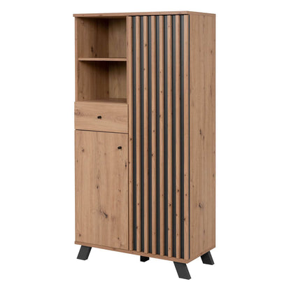Kommode Highboard Wohnzimmerschrank Sideboard Holz Eiche - Palo24