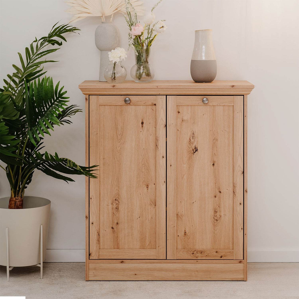 Kommode Sideboard Landhausstil 80 cm breit Holz Eiche - Palo24