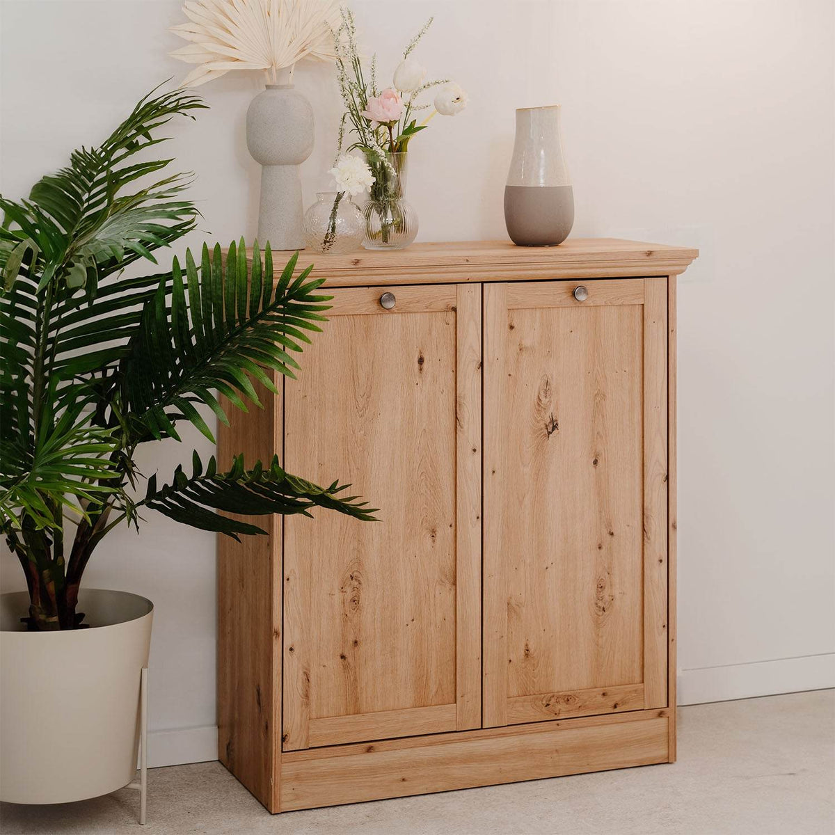 Kommode Sideboard Landhausstil 80 cm breit Holz Eiche - Palo24