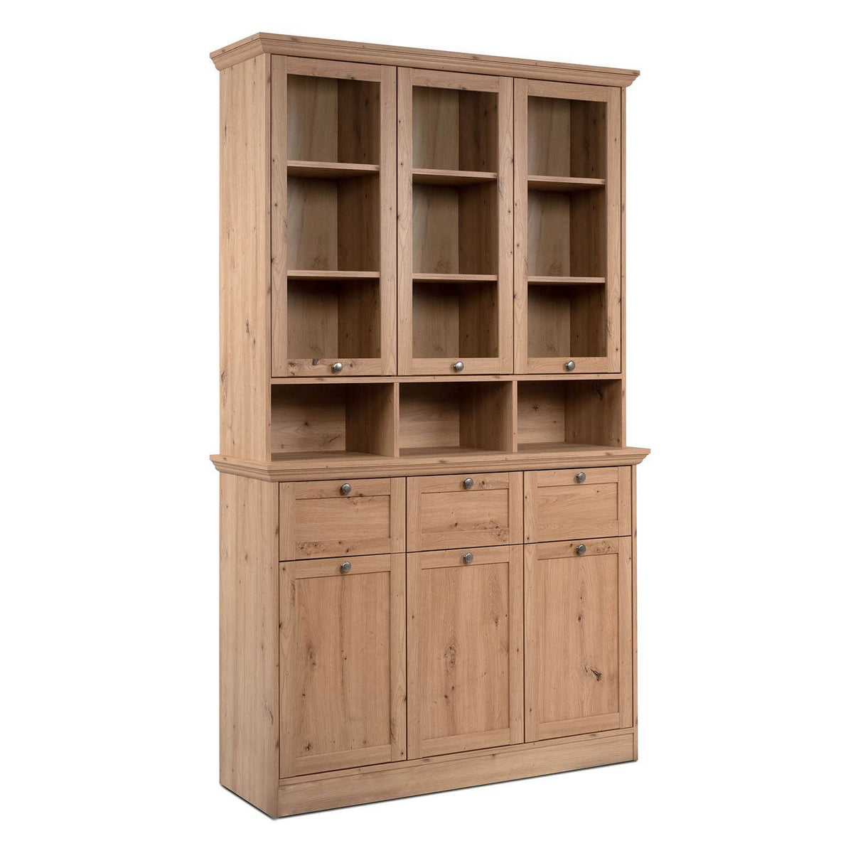 Buffetschrank Vitrinenschrank Küchenbuffet Holz Eiche - Palo24