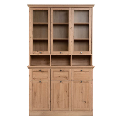 Buffetschrank Vitrinenschrank Küchenbuffet Holz Eiche - Palo24