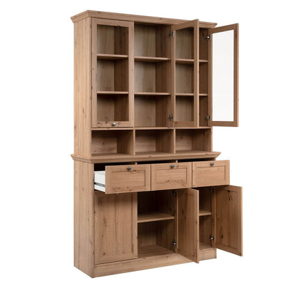 Buffetschrank Vitrinenschrank Küchenbuffet Holz Eiche - Palo24